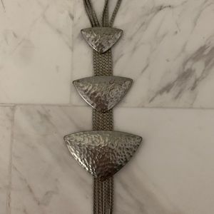 Silver Bolo tie necklace